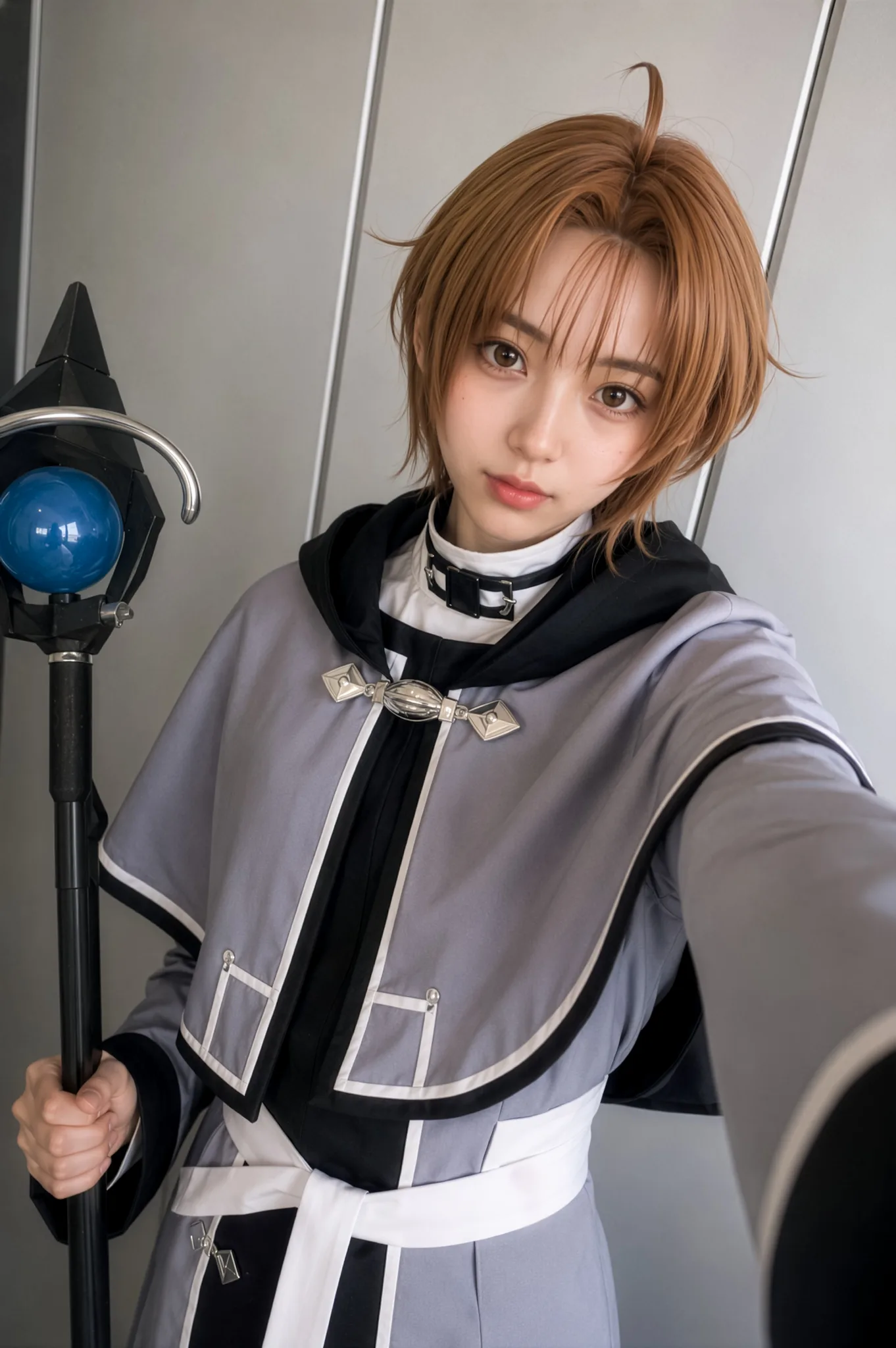 杖を持った魔法使い風コスプレ